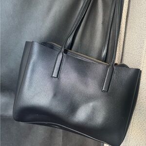 Marc Jacobs Black Leather Tote Bag